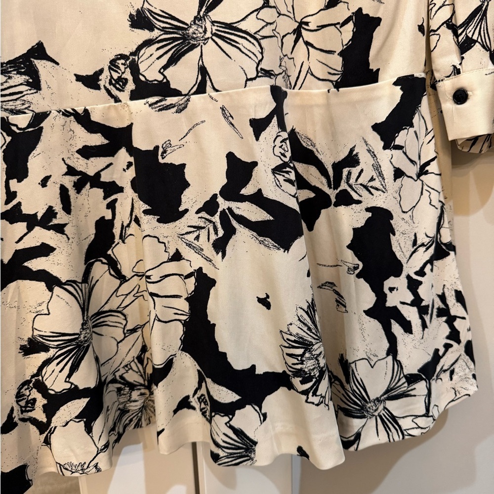Zara Black and Cream Dress NWOT Size M - Picture 3 of 10